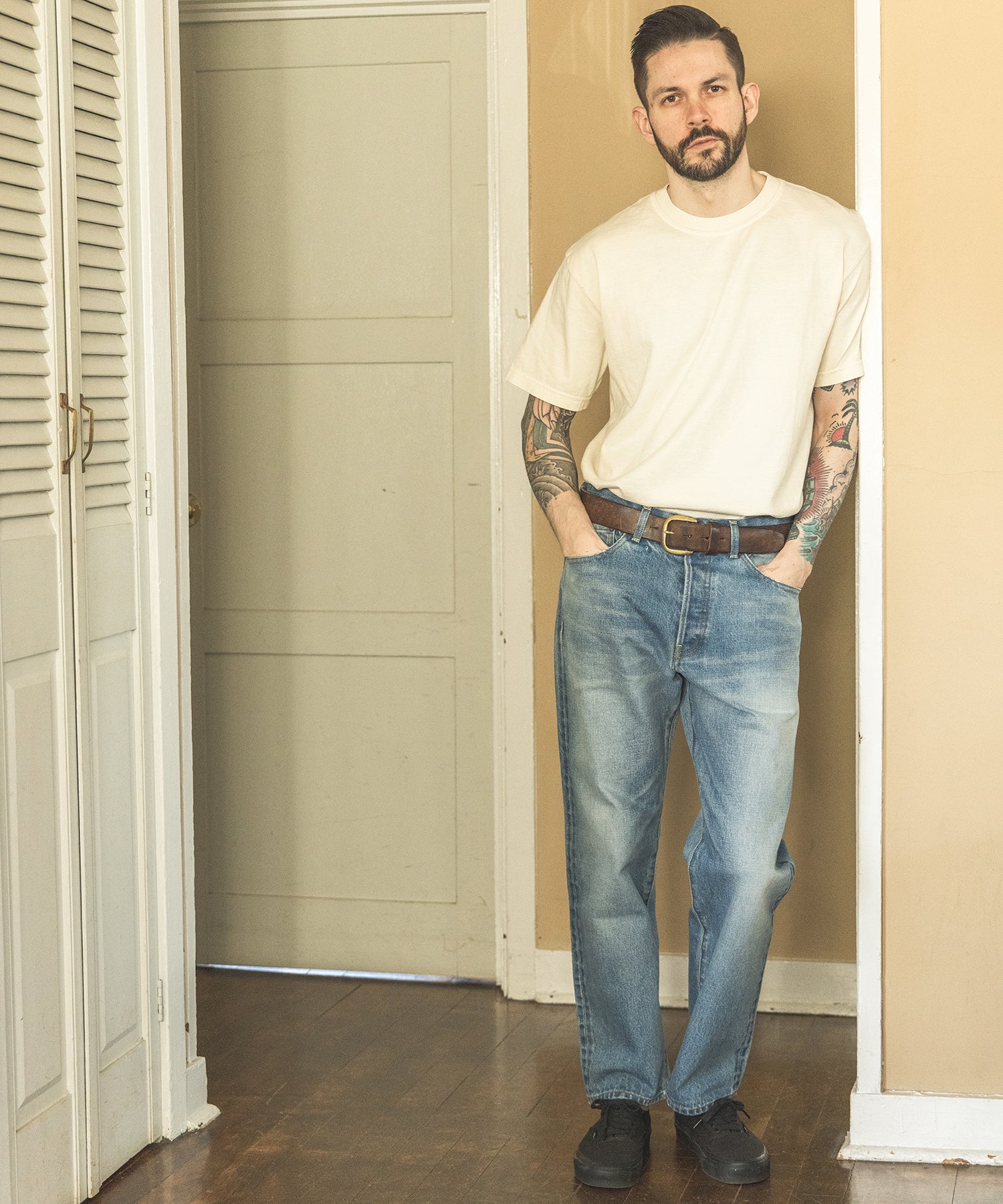 LOOP-WHEELED PLAIN KNIT / USED ONE POINT T-SHIRT