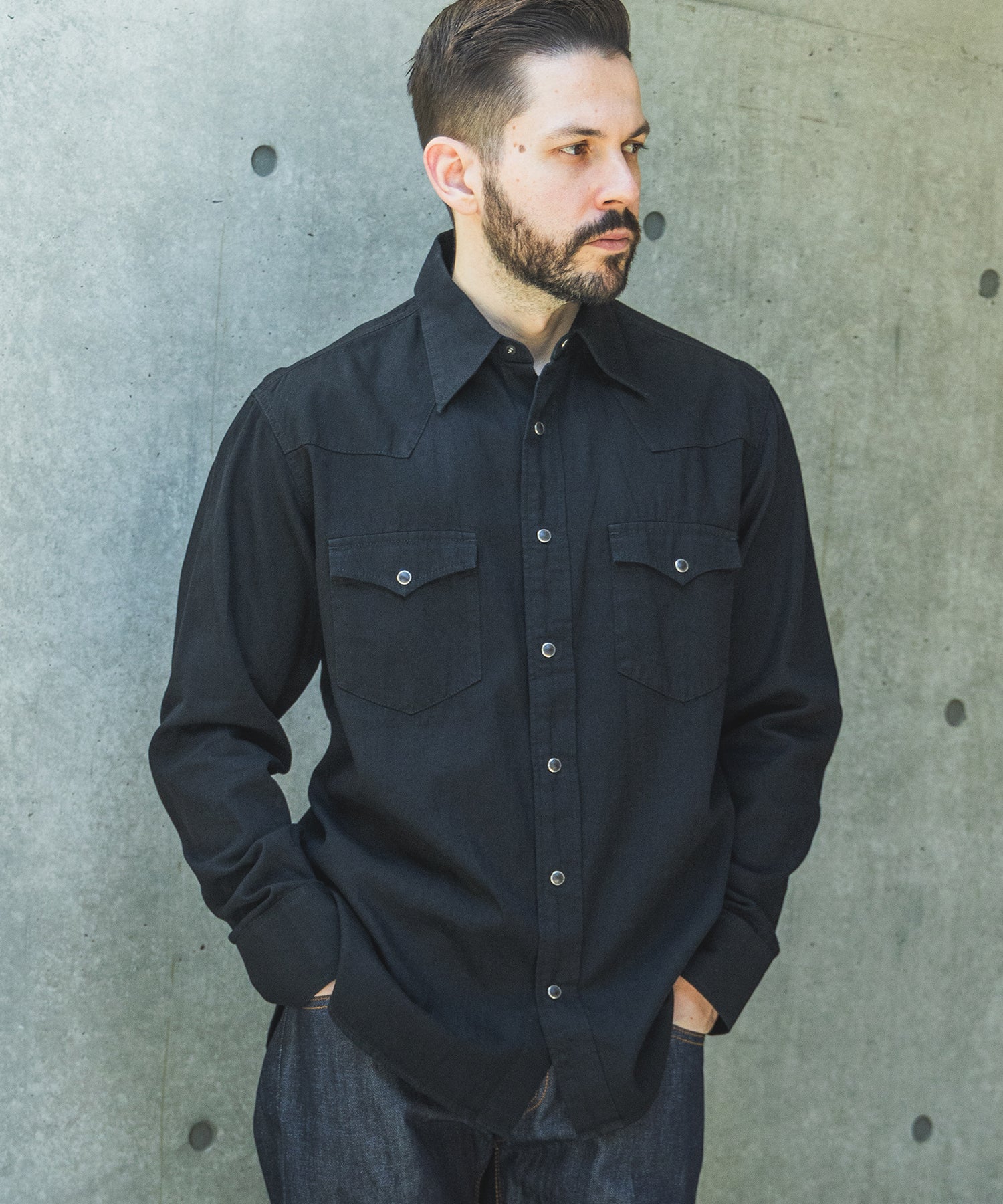 【予約商品】RINSE WASH 6oz SUPER LIGHT DENIM / WESTERN SHIRTS / M261106