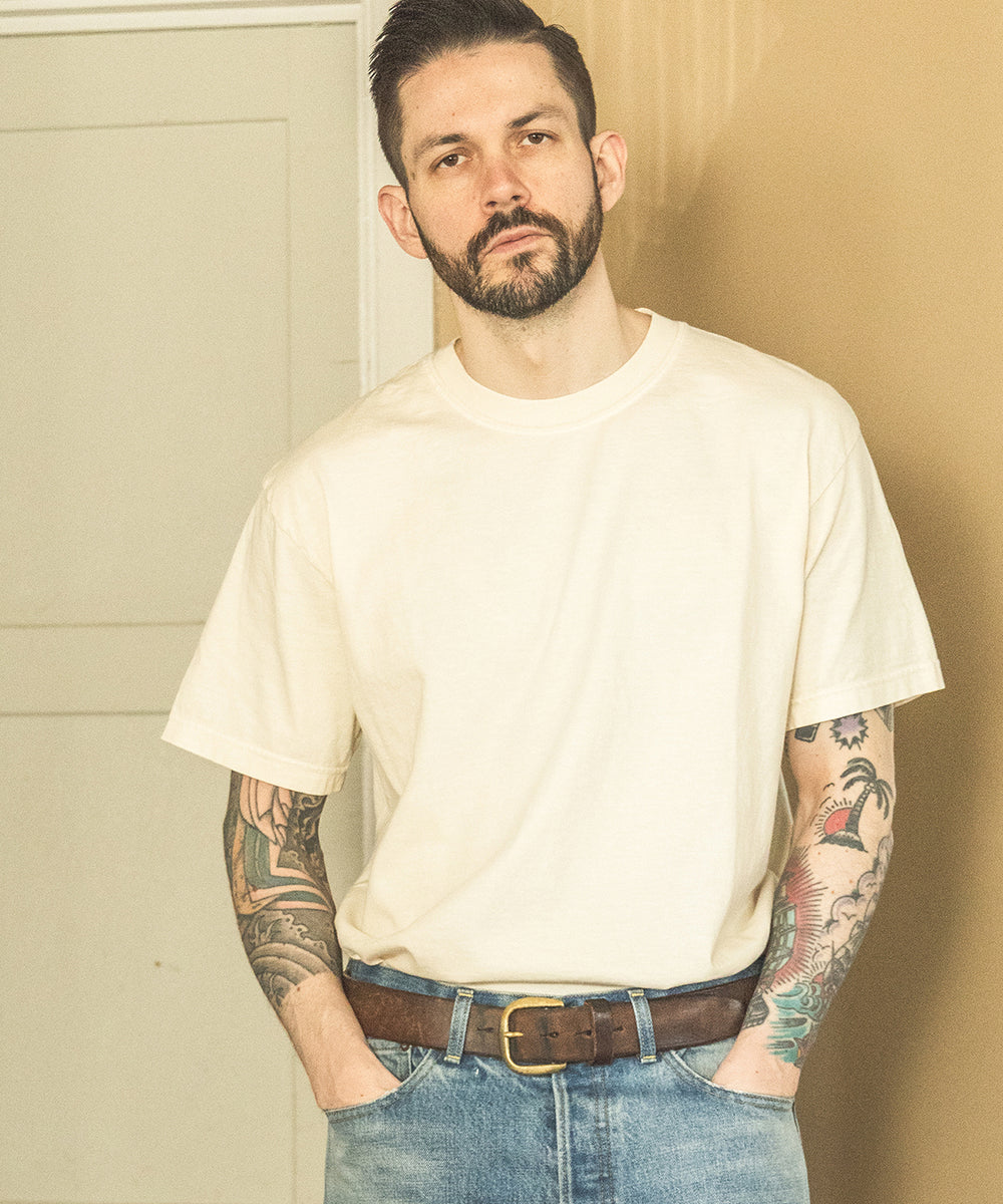 LOOP-WHEELED PLAIN KNIT / USED ONE POINT T-SHIRT