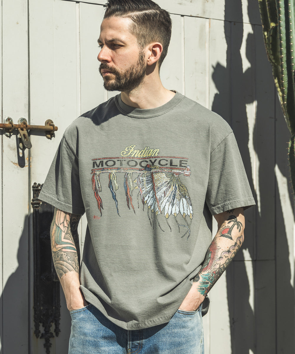 INDIAN MOTOCYCLE COLLABORATION / USED PRINT T-SHIRT TYPE-A