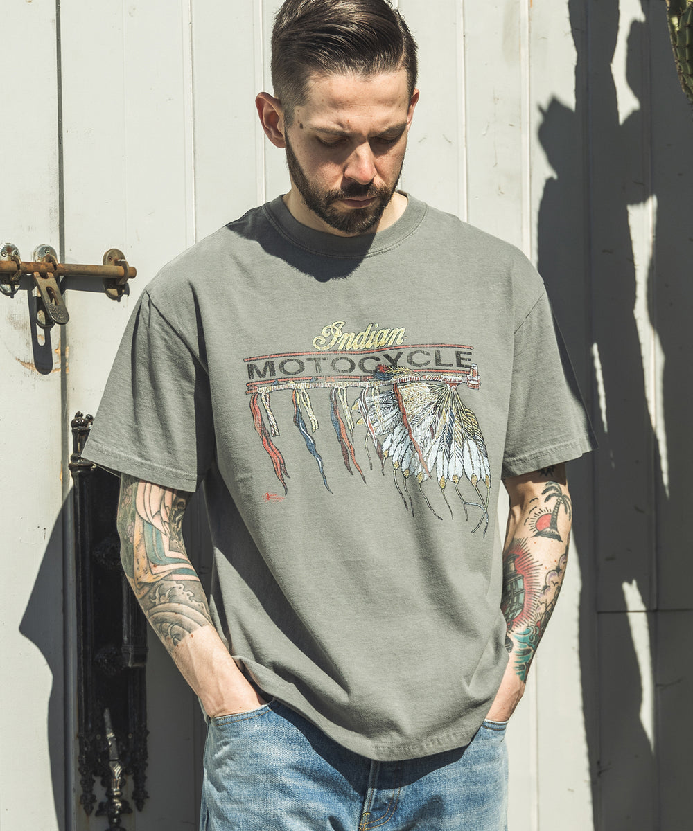 INDIAN MOTOCYCLE COLLABORATION / USED PRINT T-SHIRT TYPE-A