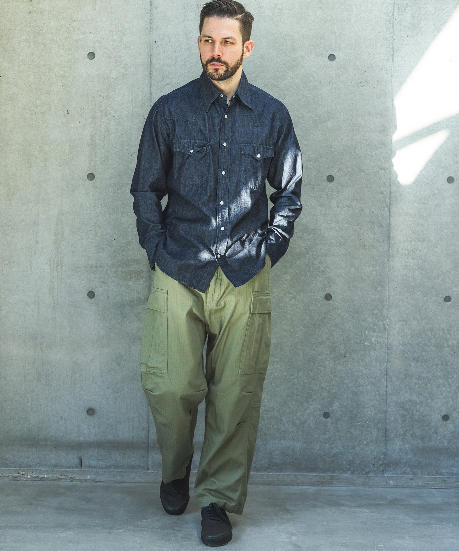 【予約商品】RINSE WASH 6oz SUPER LIGHT DENIM / WESTERN SHIRTS / M261106