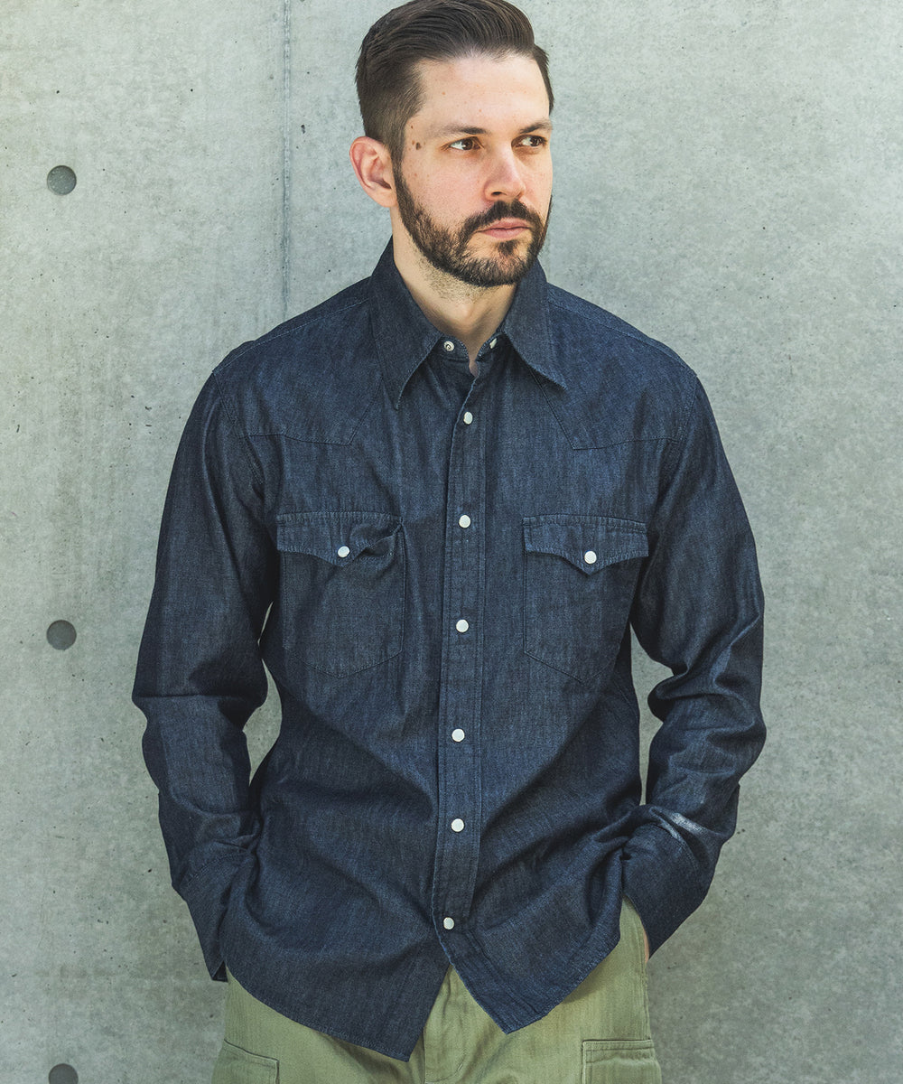 【予約商品】RINSE WASH 6oz SUPER LIGHT DENIM / WESTERN SHIRTS / M261106