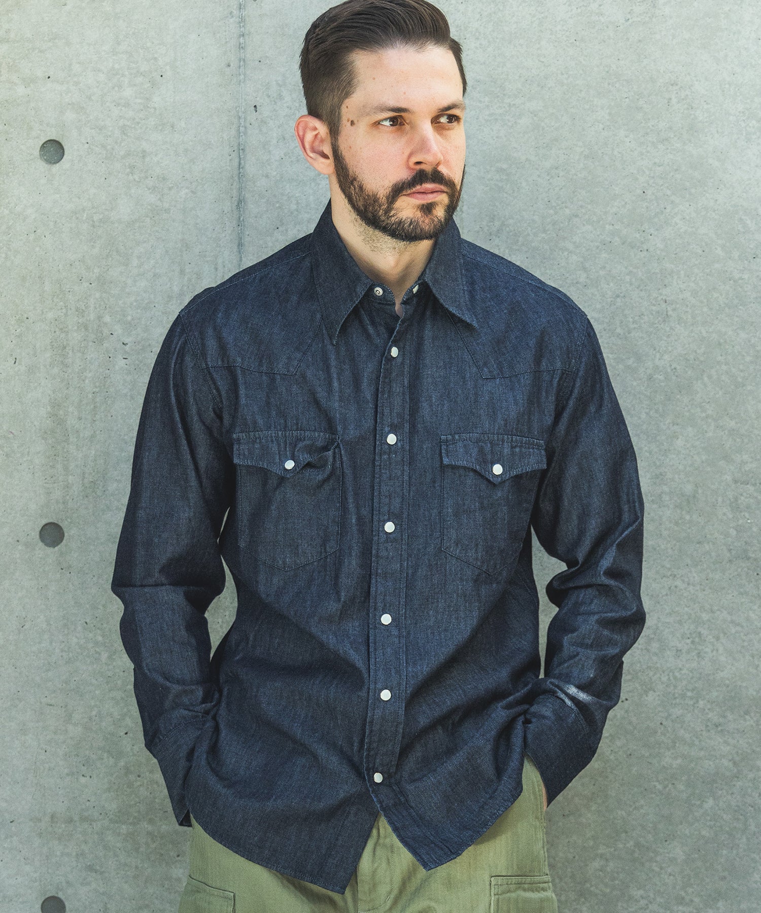 【予約商品】RINSE WASH 6oz SUPER LIGHT DENIM / WESTERN SHIRTS / M261106