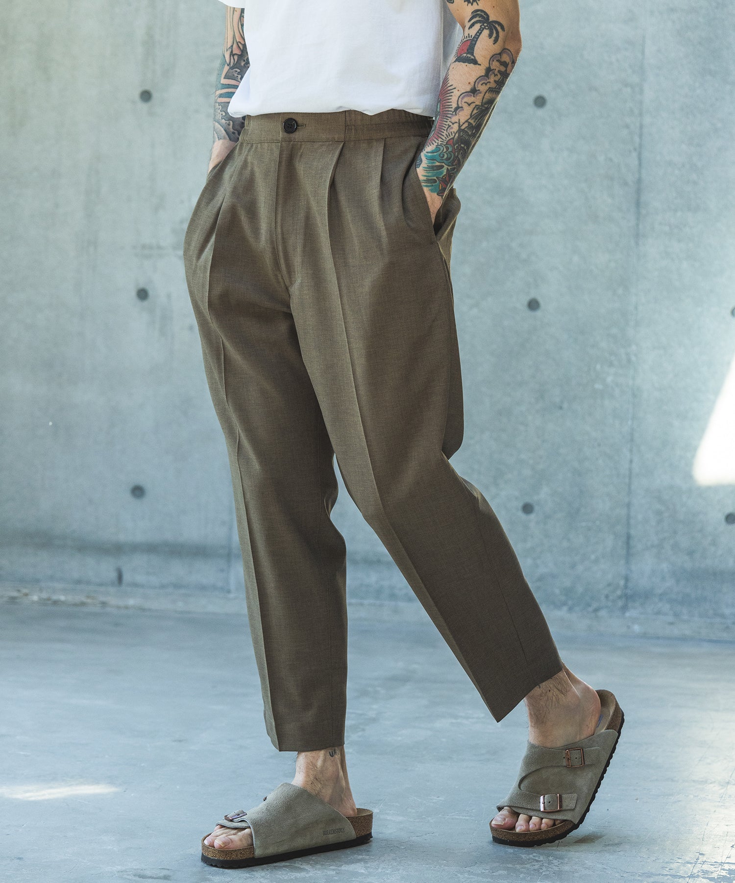 POLYESTER HEMP / RELAX TAPERED EASY PANT / M261117 – MR.OLIVE