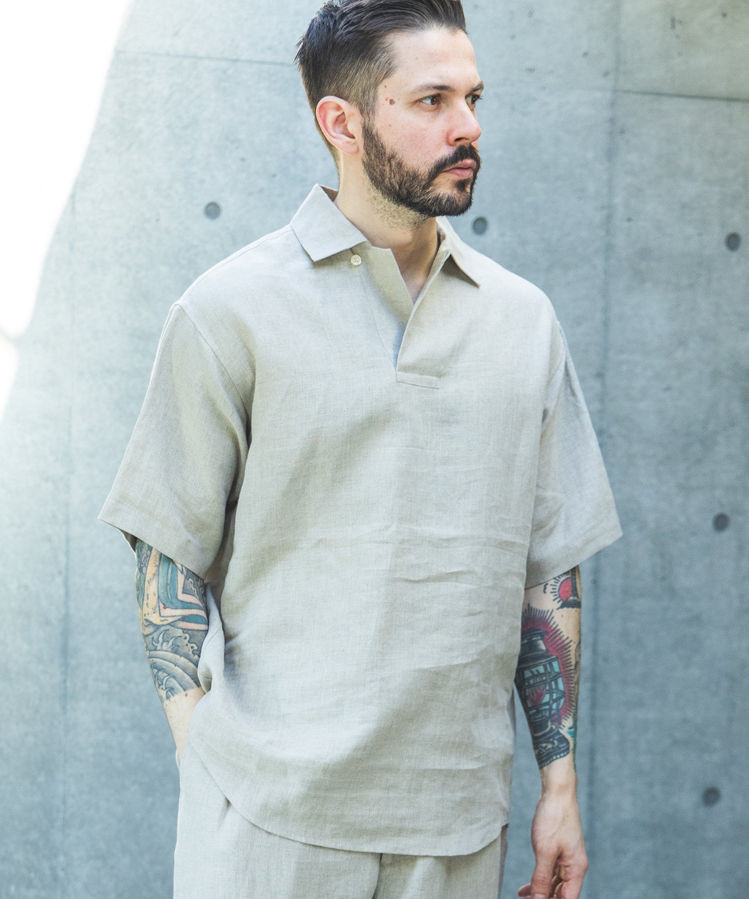 【予約商品】SOFT FINISH LINEN / SHORT/S PULLOVER SHIRT / M261128