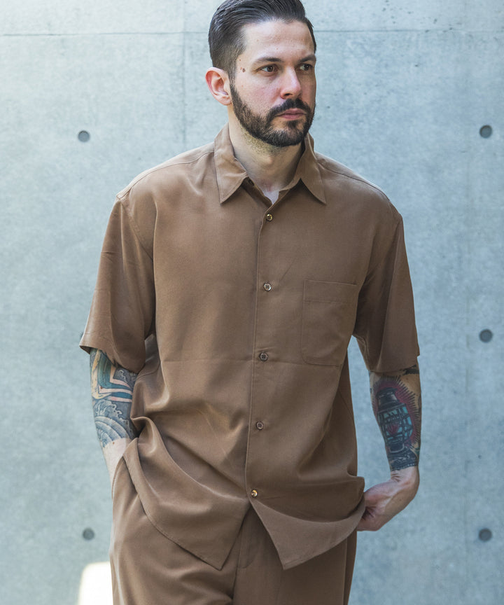 【予約商品】T/R POWDER CLOTH / SHORT/S REGULAR COLLAR SHIRT / M261118