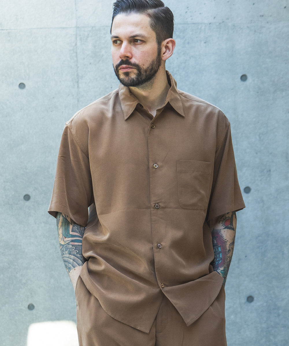 【予約商品】T/R POWDER CLOTH / SHORT/S REGULAR COLLAR SHIRT / M261118