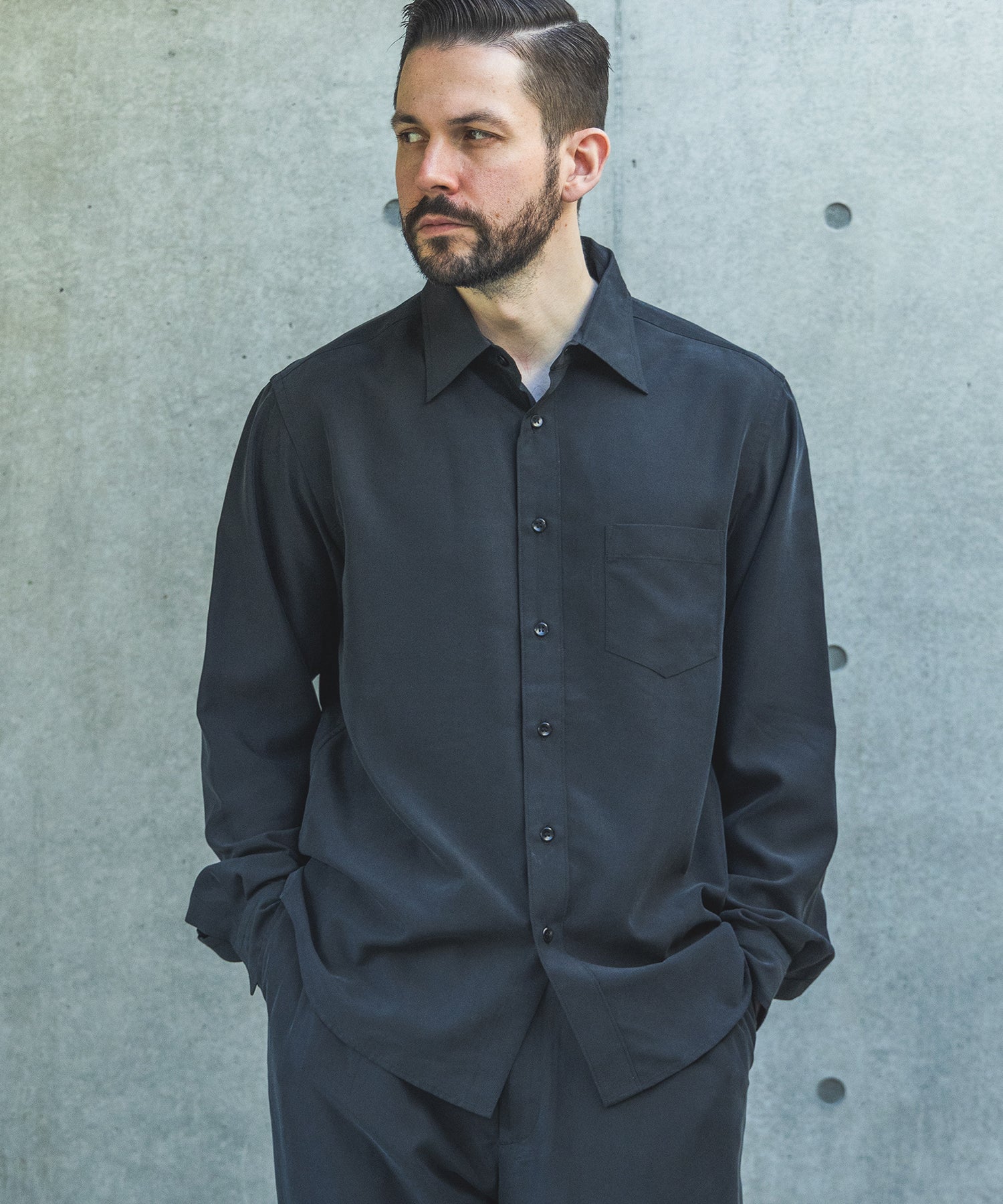 【予約商品】T/R POWDER CLOTH / REGULAR COLLAR SHIRT / M261113