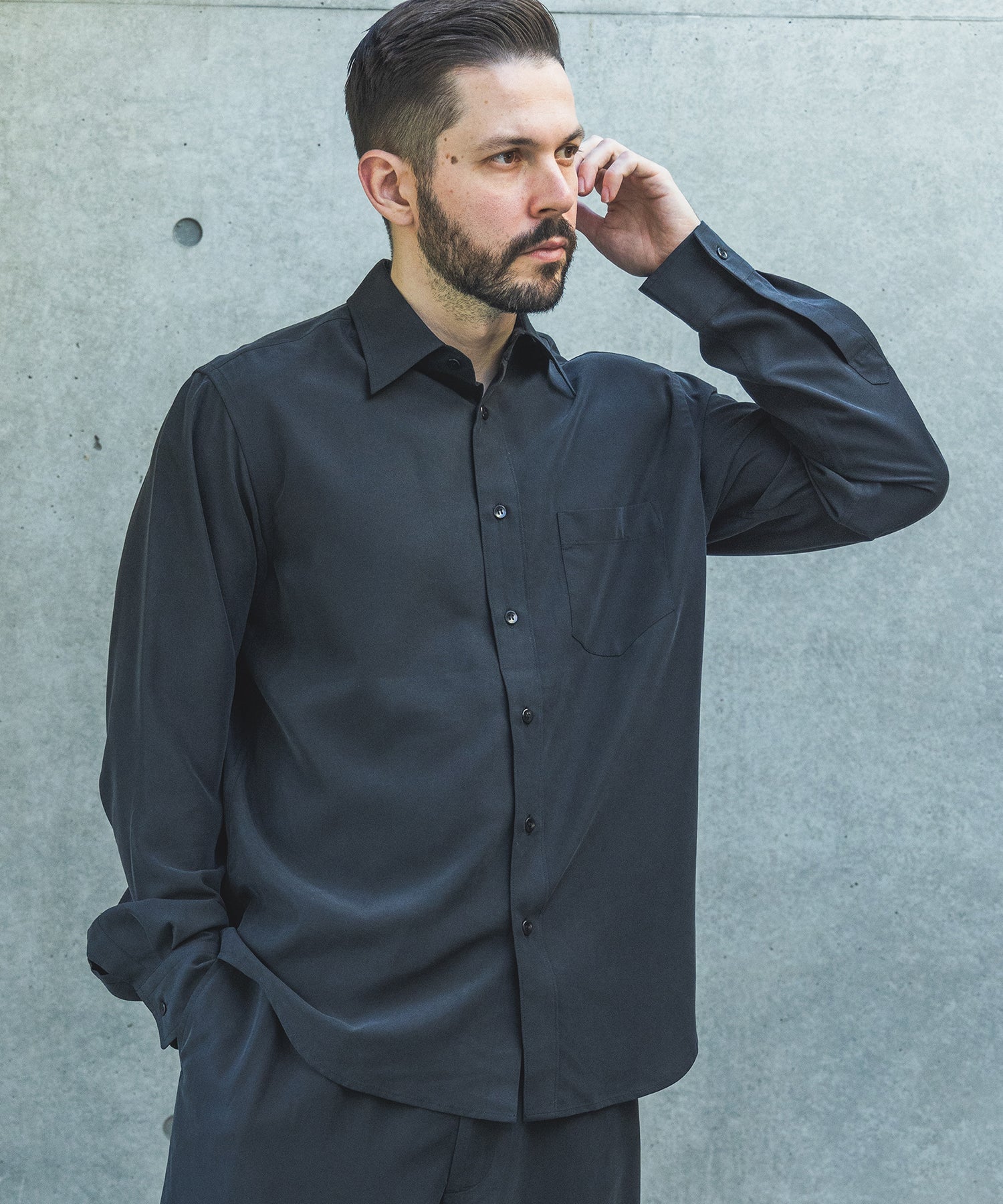 T/R POWDER CLOTH / REGULAR COLLAR SHIRT / M261113 – MR.OLIVE