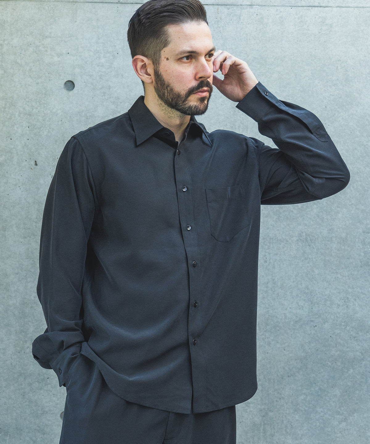 T/R POWDER CLOTH / REGULAR COLLAR SHIRT / M261113 – MR.OLIVE 