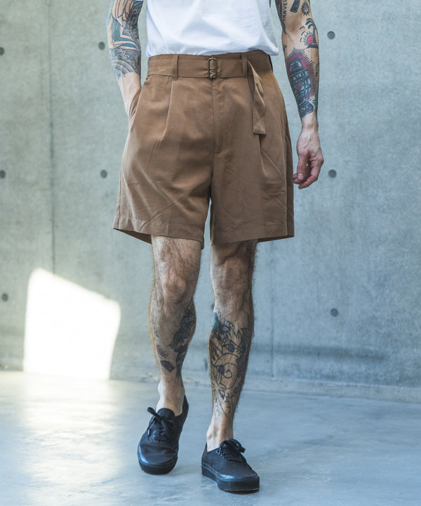 T/R POWDER CLOTH / BELTED SHORTS / M261133