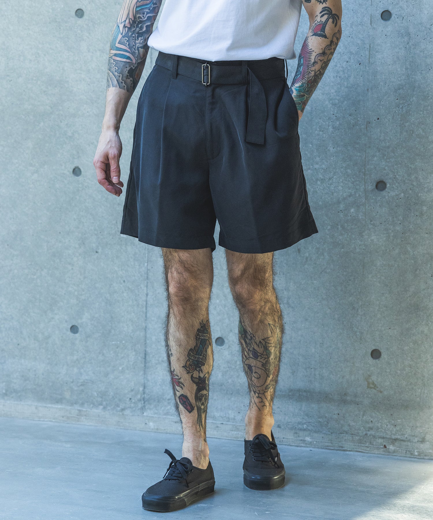 T/R POWDER CLOTH / BELTED SHORTS / M261133 – MR.OLIVE ONLINE STORE