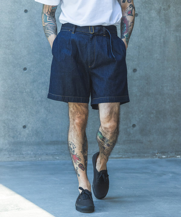 RINSE WASH 8oz DENIM / BELTED SHORTS / M261132