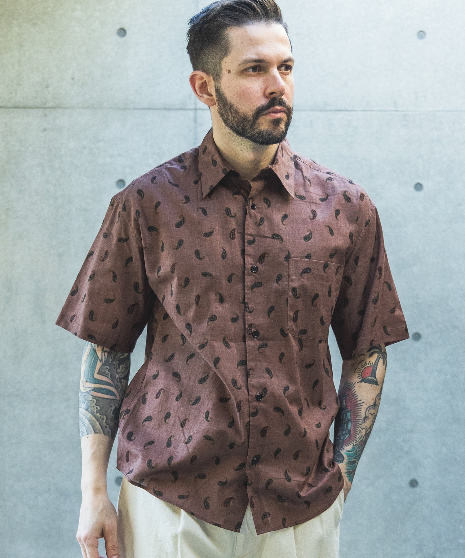 【予約商品】VINTAGE PAISLEY / SHORT/S REGULAR COLLAR SHIRT / M261129