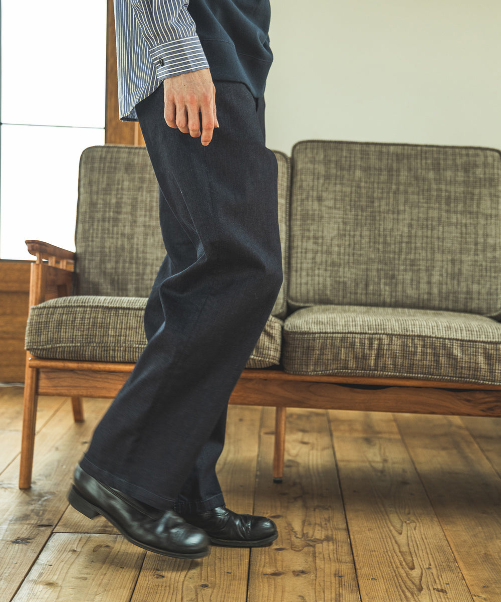 SUPER STRETCH DENIM / ONE WASH WIDE STRAIGHT PANTS / M233106