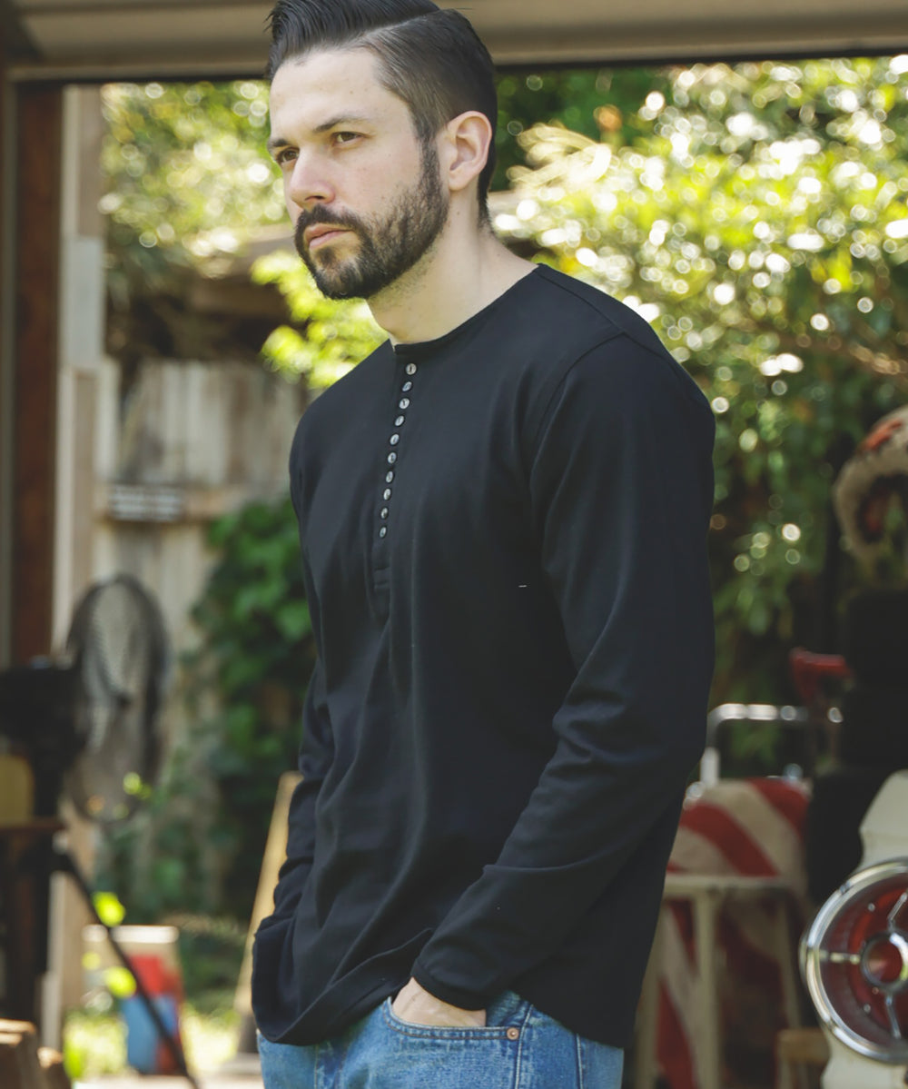 88/12 VINTAGE MATERIAL / 10-BUTTON HENLEY NECK SHIRT / M253113