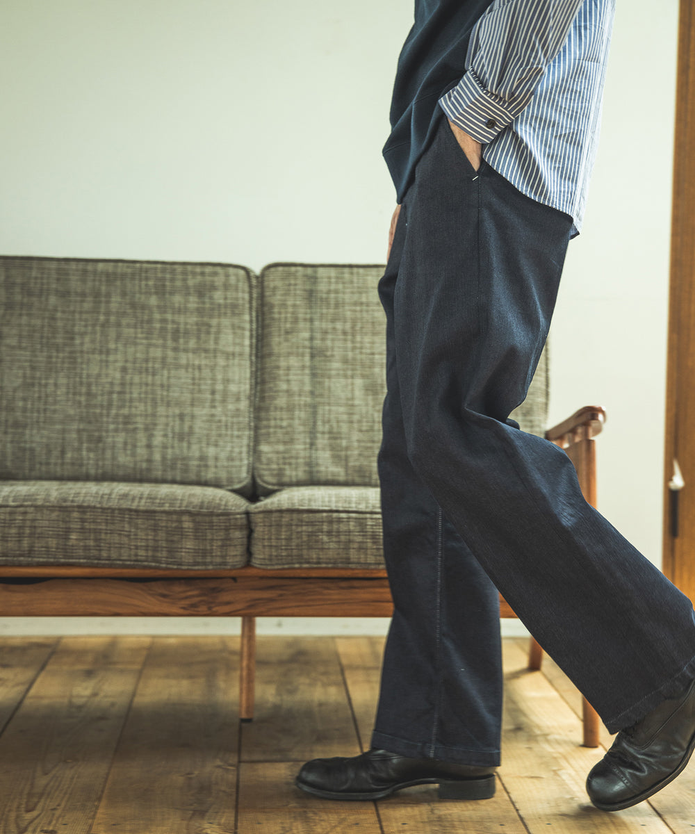 SUPER STRETCH DENIM / ONE WASH WIDE STRAIGHT PANTS / M233106