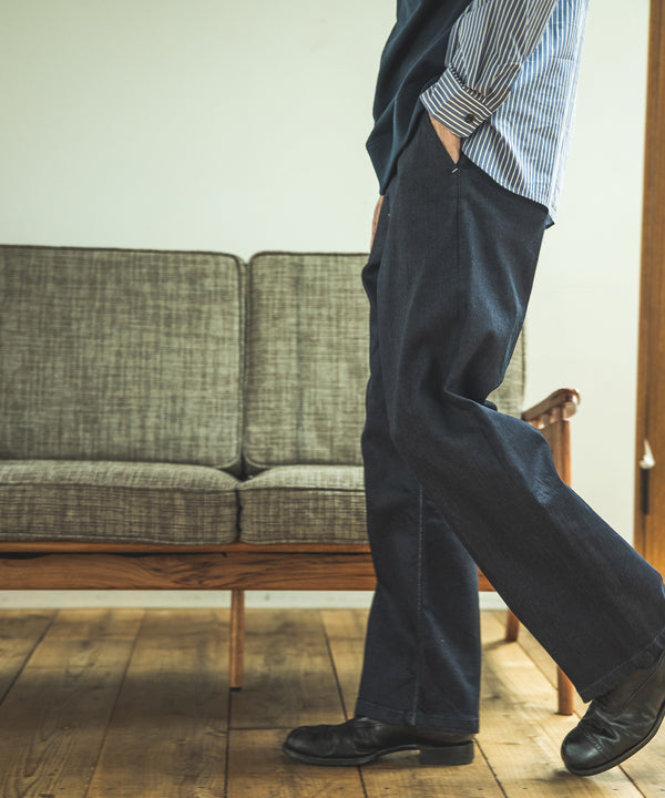 【部分預購商品】SUPER STRETCH DENIM / ONE WASH WIDE STRAIGHT PANTS / M233106