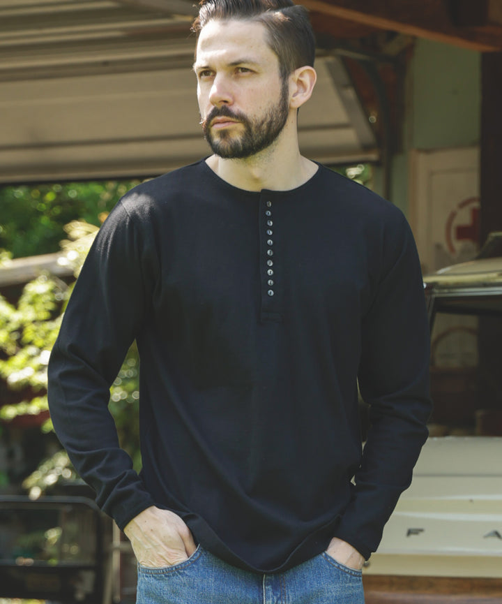 88/12 VINTAGE MATERIAL / 10-BUTTON HENLEY NECK SHIRT / M253113