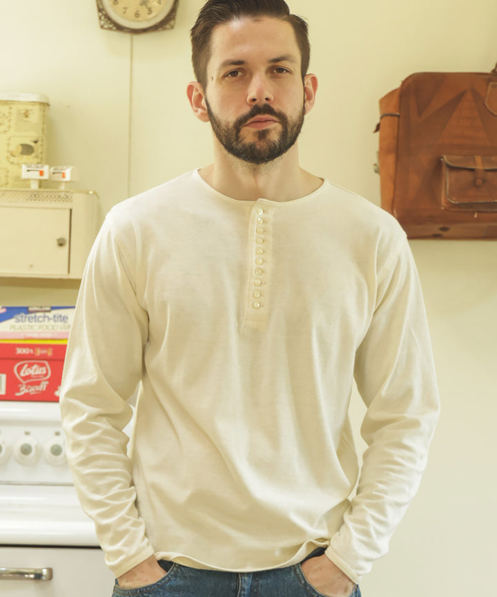 88/12 VINTAGE MATERIAL / 10-BUTTON HENLEY NECK SHIRT / M253113