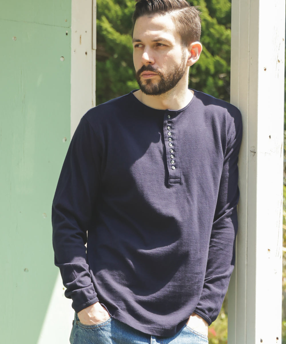 88/12 VINTAGE MATERIAL / 10-BUTTON HENLEY NECK SHIRT / M253113