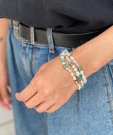 Turquoise x pearl long necklace