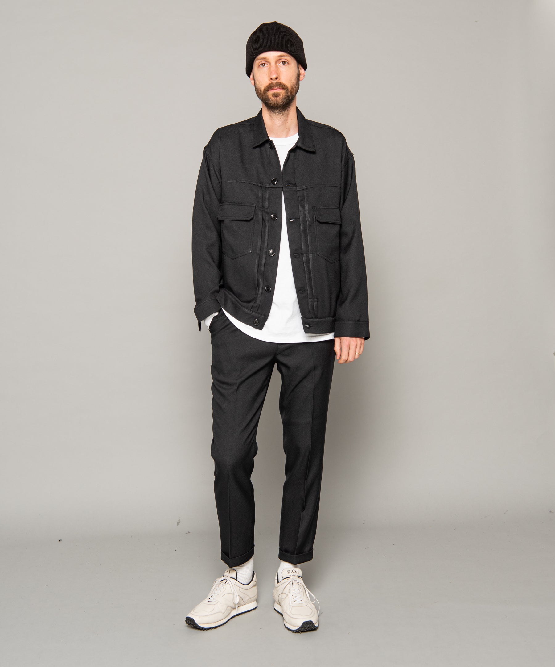 MR.OLIVE / RETRO POLYESTER TWILL / ONE PLEATS STA-PREST TAPERED PANTS