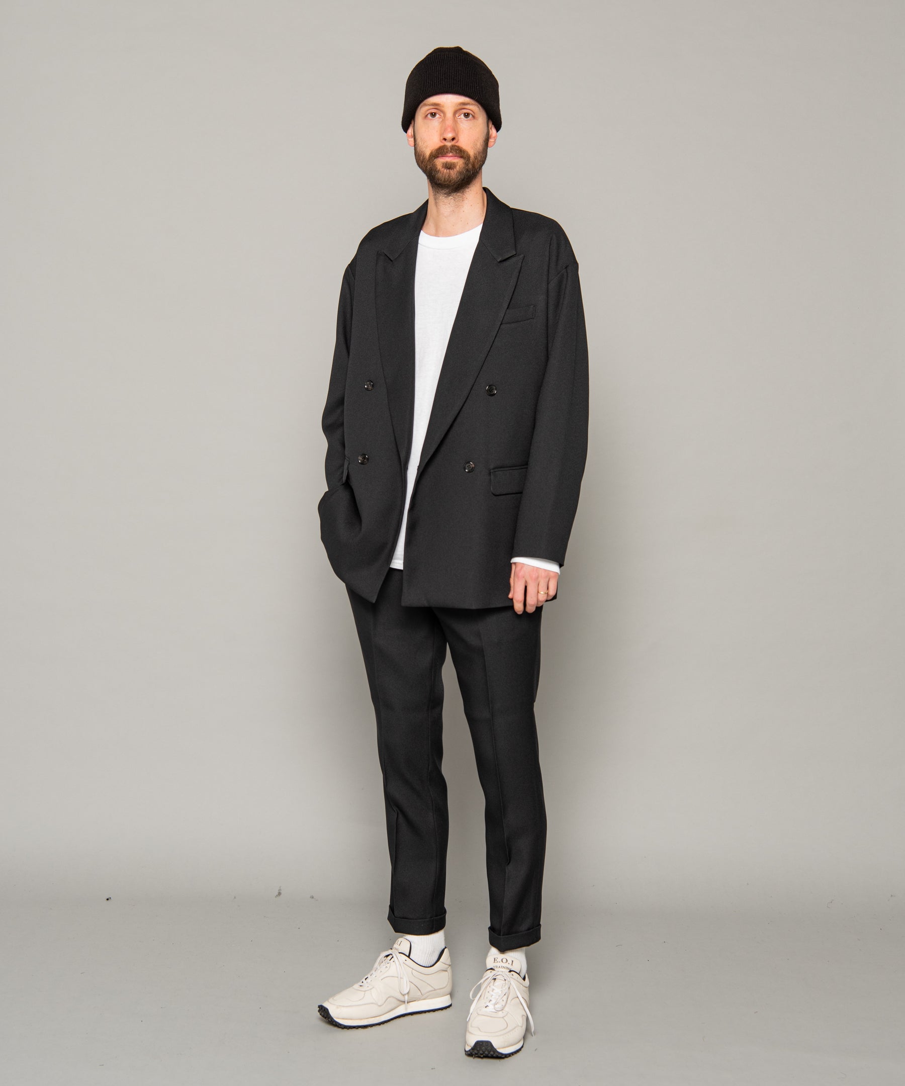 MR.OLIVE / RETRO POLYESTER TWILL / ONE PLEATS STA-PREST TAPERED PANTS
