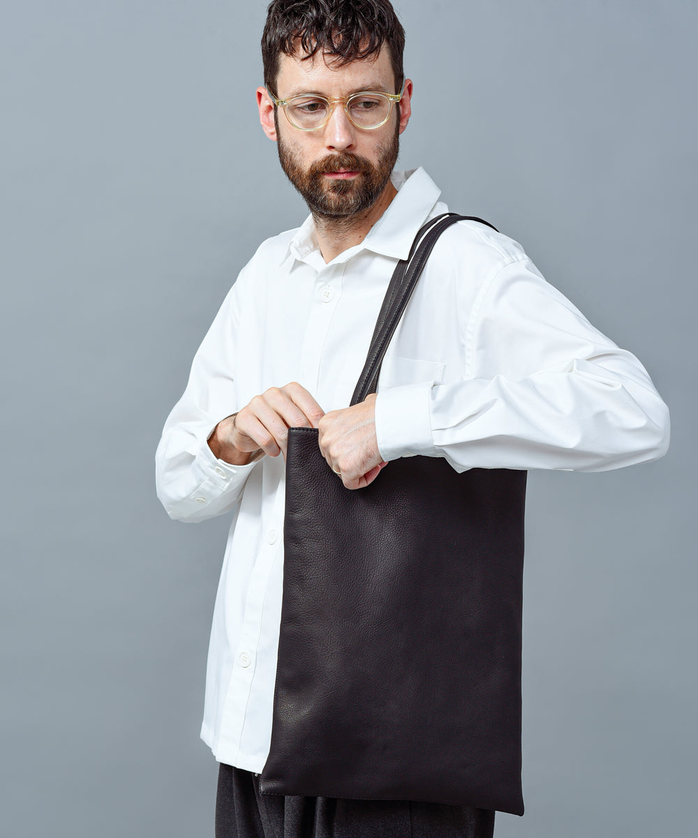 IMPERMA-LEATHER / FLAT TOTE BAG(LARGE) / ME637