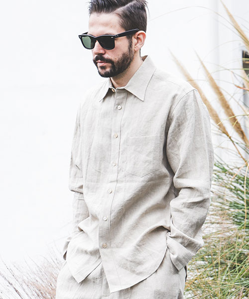 FRENCH LINEN WASHABLE / REGULAR COLLAR SHIRT